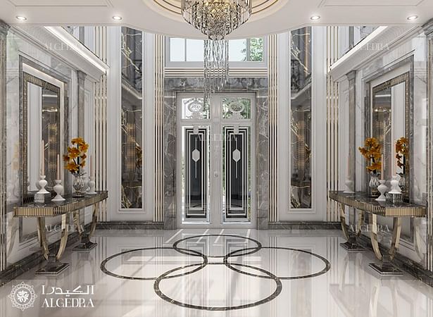 Luxury villa entrance interior design