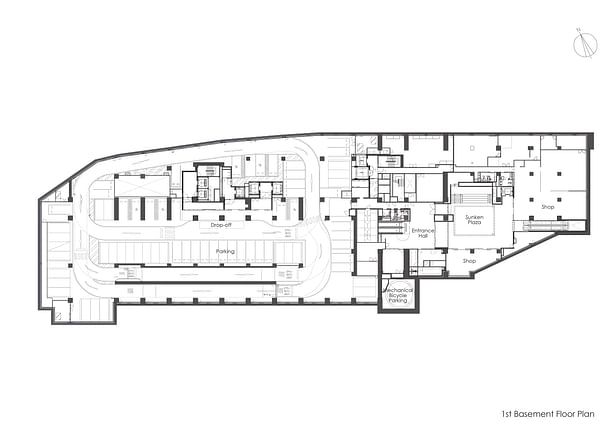 1st Basement Floor Plan Image Credit: Nikken Sekkei Ltd
