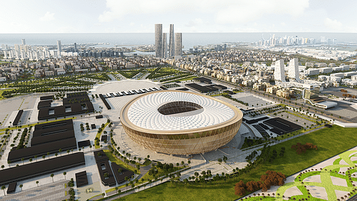 The Foster + Partners-designed Lusail FIFA World Cup Stadium. Image courtesy of Supreme Committee for Delivery & Legacy.