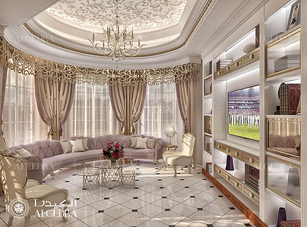 Living room in luxury classic style villa