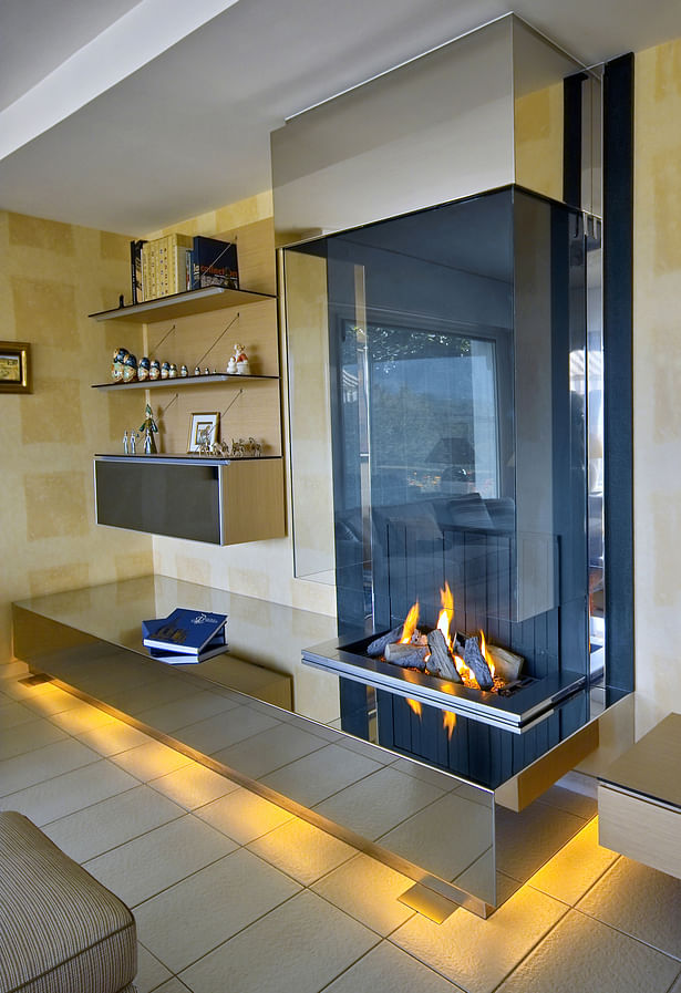 Bloch Design contemporary fireplace stainless steel 2