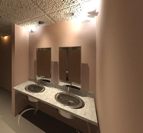 3D Restroom Rendering