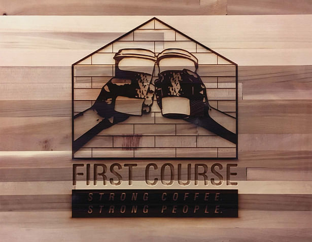 Testing the laser-cutter’s ability to etch the “First Course” logo