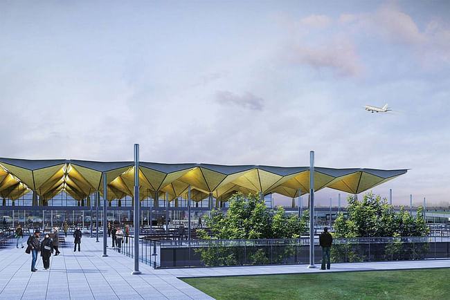 Exterior rendering of the proposed terminal (Image: Grimshaw Architects)