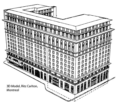 3D AutoCAD model - 1989 - Ritz Carlton Hotel, Montreal