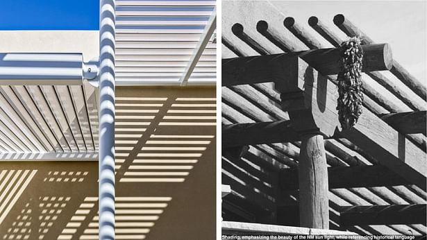 Shading, emphasizing the beauty of the NM sun light, while referencing historical language.