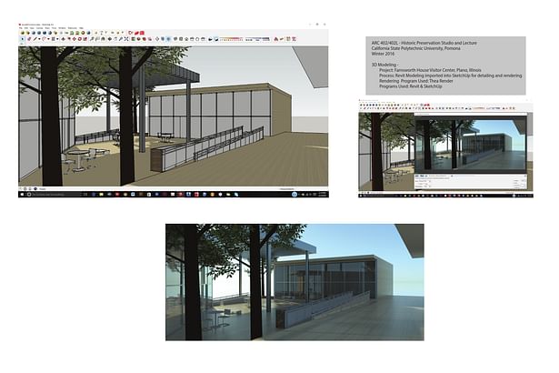 Sketchup Modeling to Render - Farnsworth Project 