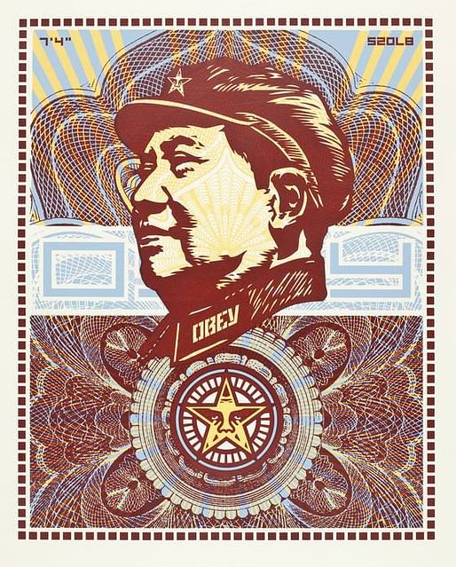 Shepard Fairey, The Beloved Premiere, We Are Blinded By Your Majesty, 2003, Los Angeles County Museum of Art, gift of the Prints and Drawings Council, © Shepard Fairey, photo © 2016 Museum Associates/LACMA. Image via LACMA/Facebook.