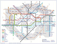 A new London Tube map shows walking times between stations