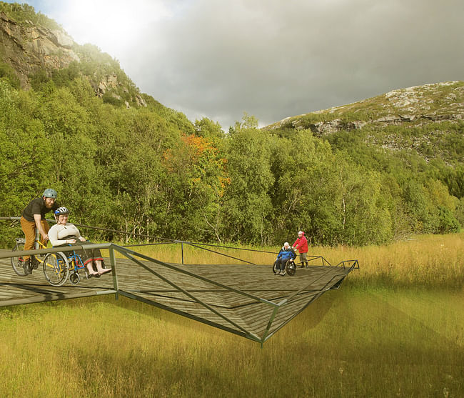 Bridge in vulnerable nature (Image: Eriksen Skajaa Architects)