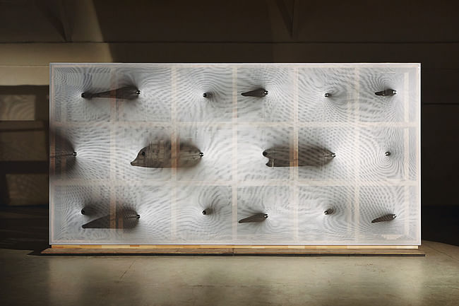 Frontview of 'Kinetic Wall' by Barkow Leibinger at the Venice Biennale 2014. Photo © Johannes Foerster