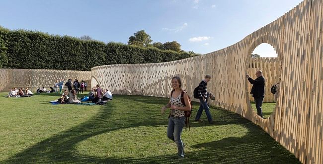 FABRIC's Trylletromler temporary pavilion in King's Garden, Copenhagen. Photo by Walter Herfst, courtesy of FABRIC.