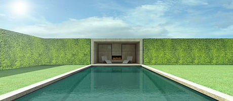 pool + cabana for mid century modern house 