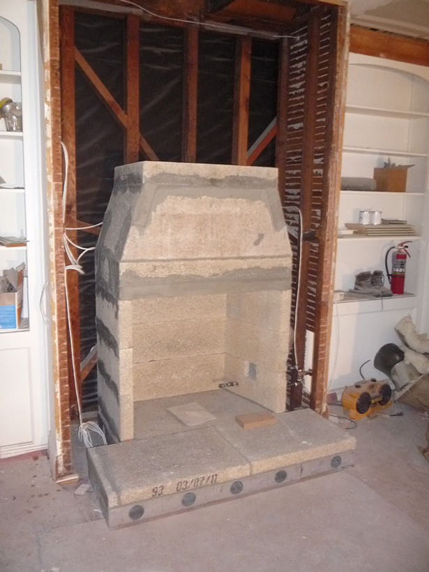 New Firelight Masonry Fireplace on Existing Wood Framing