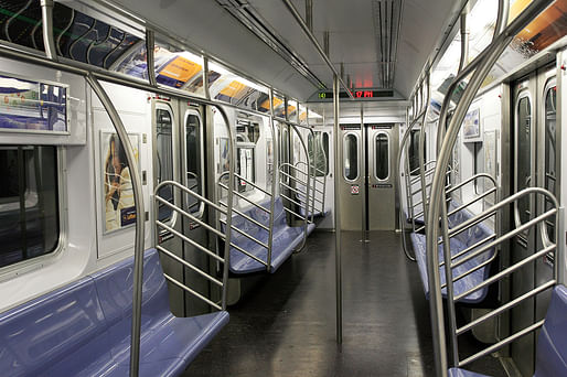 Empty NYC subway car. Image via Wikimedia.