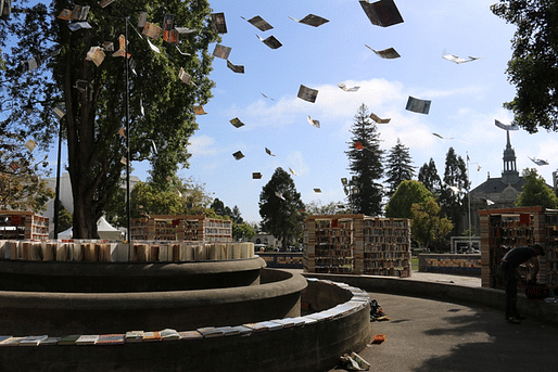 The page-strewn canopy of Lacuna (photo by Benjamin Anderson)