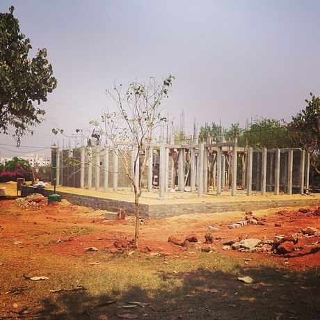 learning center in Bhubaneswar, India, under construction