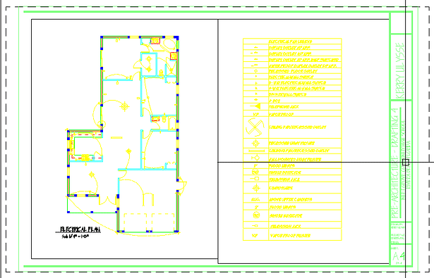 Electrical plan with electrical plan legend