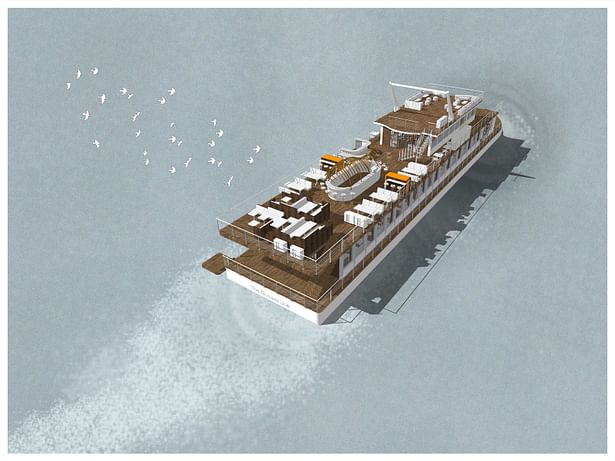 A rendered View of Mumbai Floating Restaurant - Queensland Sea YAH