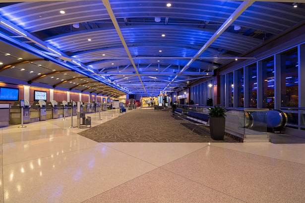 Arched ceilings over ticket counters