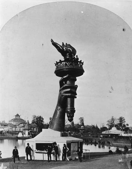 The torch on display at the 1876 Centennial Exhibition in Philadelphia. Credit: MPI / Getty Images via Time