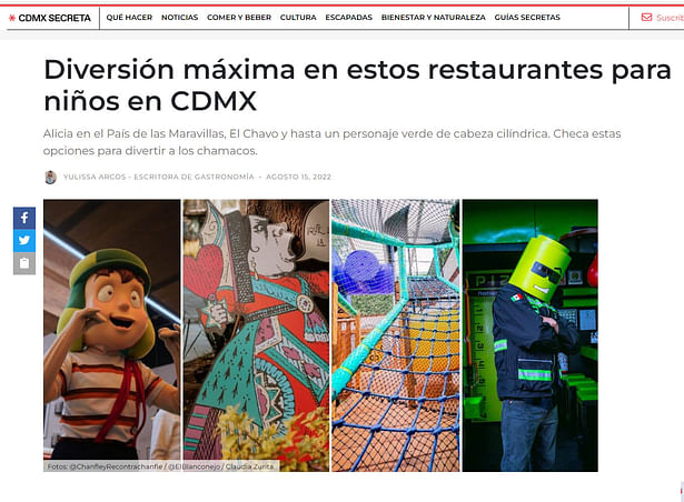 Diversión máxima en estos restaurantes para niños en CDMX.RebanadaMexico.Arquimaniaco