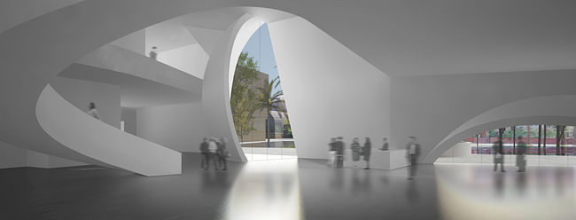 Lobby. Image courtesy of Steven Holl Architects.