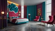 Progetto camere suite hotel pop art contemporanee