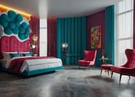 Progetto camere suite hotel pop art contemporanee