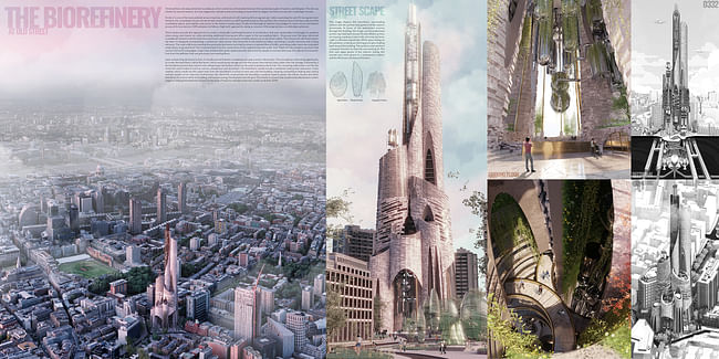 Honorable Mention: Biorefinery Skyscraper: A Carbon Negative Building For Hackney, London by Daniel Hambly (United Kingdom)