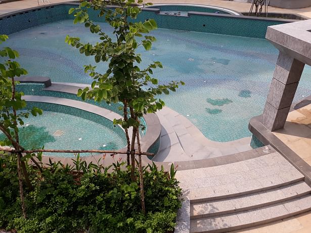 Site visit - swimming pool - finished mozaic tiling