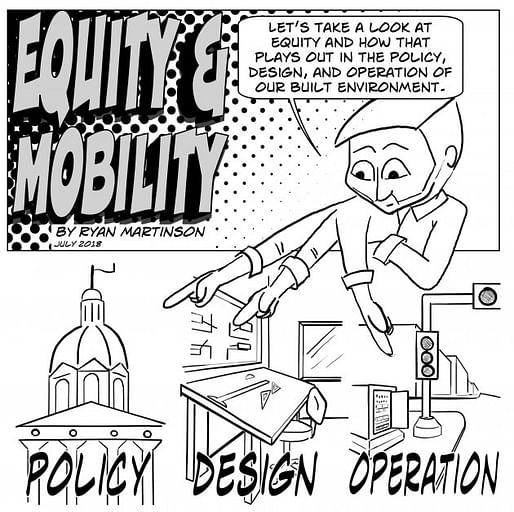 Summer issue of Transportation Talk comic by Ryan Martinson. Image: Equity & Mobility.
