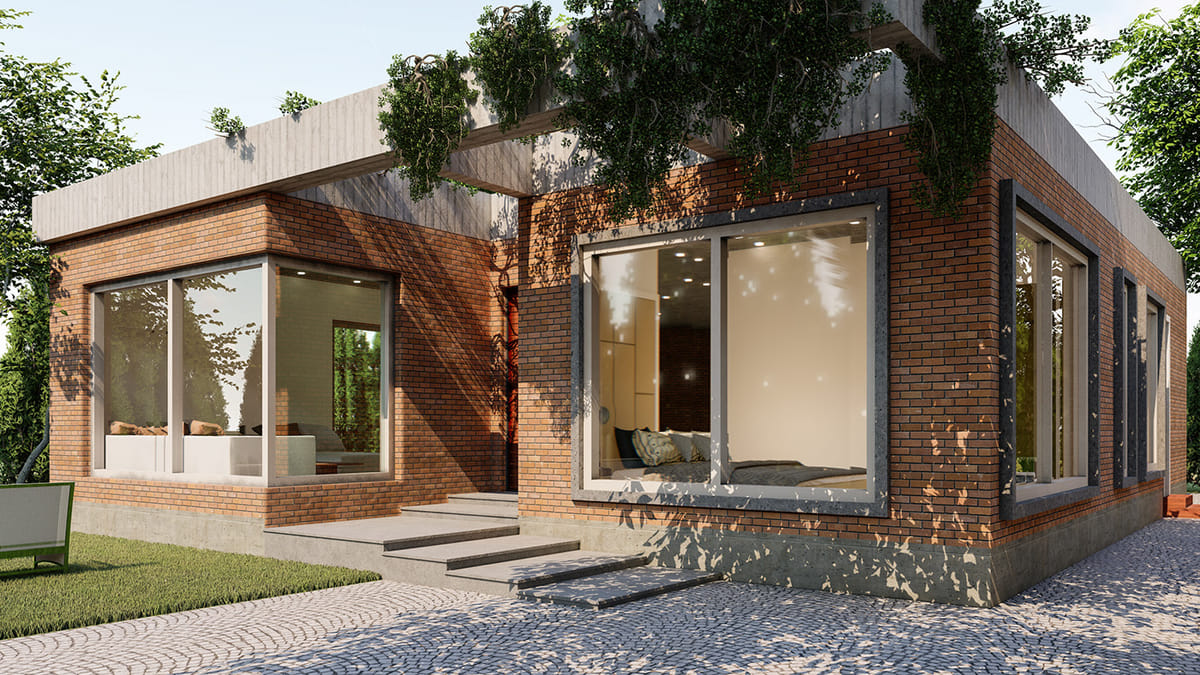 Single story residential house design and rendering | Muhammad ...