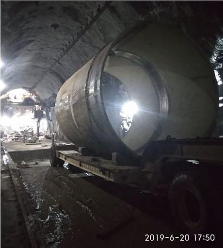 Upper Tamakoshi Hydroelectric Project 456 MW, shifting of ferrules in Tunnel
