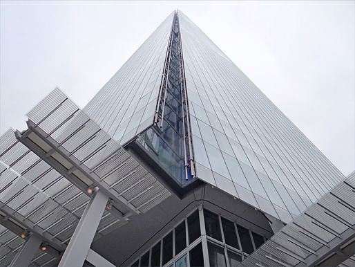 Should all-glass skyscrapers be banned? Pictured: The Renzo Piano-designed Shard tower in London. Image courtesy of Flickr user Jean-Pierre Dalbéra.
