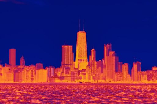 Thermal simulation of Chicago, IL. Image © Dustin Phillips