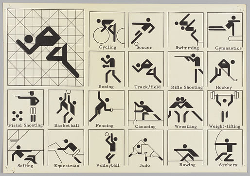Poster, Sports Symbols for Munich Olympics, 1972; Designed by Otl Aicher; Henry Dreyfuss Archive, Cooper Hewitt, Smithsonian Design Museum; Photo by Matt Flynn; Image © Smithsonian Institution