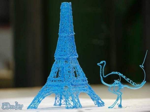 Eiffel tower model, made with the 3Doodler and a stencil. (Credit: WobbleWorks)