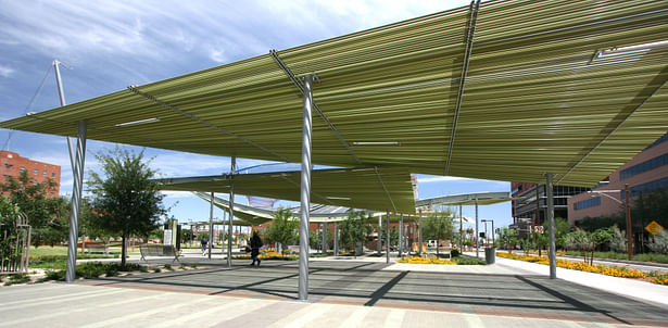 entering the park from the south, the canopies present themselves as a series of layers