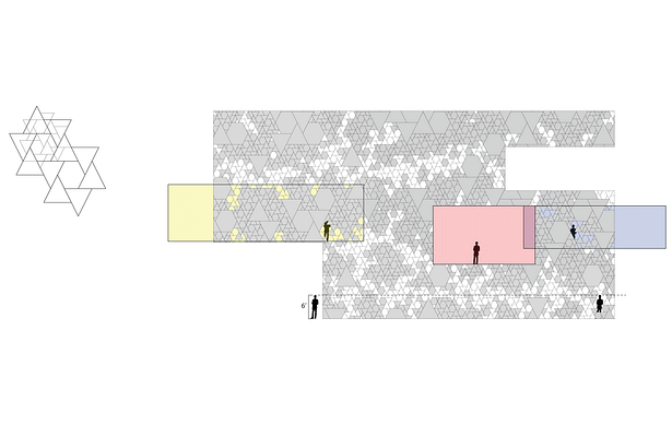 The pattern used on the skin is called Musubi Kikko or connected tortoiseshell. Musubi means knot or tie, and knotted ropes are used to mark sacred areas like shrines. Kikko means hexagon. The tortoise is a symbol of longevity to the Japanese people. While the triangle is associated with three, which is lucky to them. So this pattern is a combination of luck and longevity. The solids and voids in the skin adapts to the program behind it. There is a balanced relationship between the larger and...