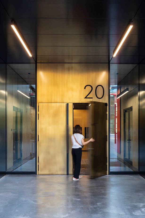 Brass entrance door (House A) © HGEsch