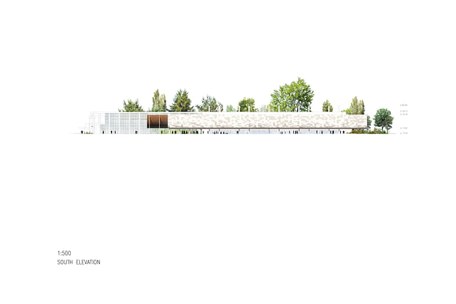 Front elevation. Image credit: Kengo Kuma & Associates, OODA