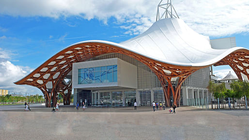 View of Ban's Centre Pompidou, Metz. Image courtesy of Wikimedia user Guido Radig.