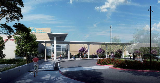New Drop-Off to Serve New and Existing Program. Render Credit: CO Architects, Inc.