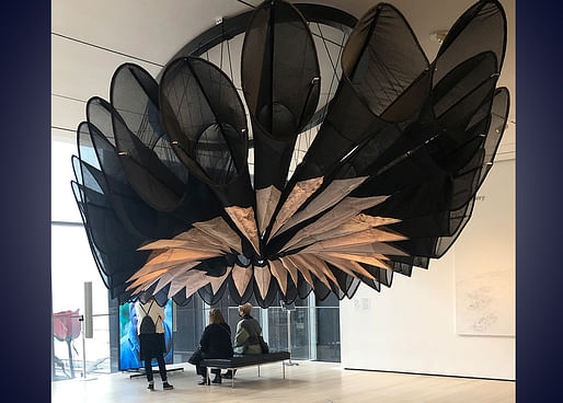 The Black Flower Antenna was Felecia Davis's contribution to the 2021 "Reconstructions: Architecture and Blackness in America" exhibition at the Museum of Modern Art in New York. The design/assembly team included: E. Brau, T. Dimick, B. Evrim, J. Heilman,C. Jones, N. Keyvani, F. Oghazian, A. Sutley, L. Washesky, S. White Sr. Credit: Felecia Davis.