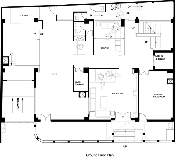 ground floor: Planning of spaces