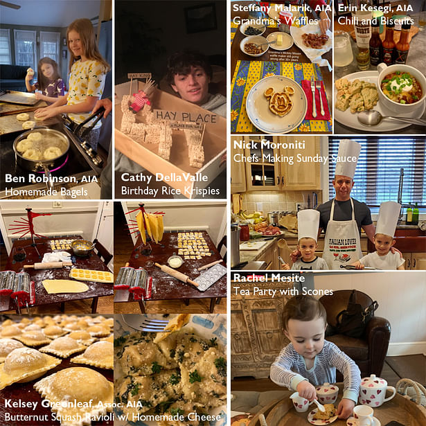 Hoffmann Architects' staff at home in the kitchen