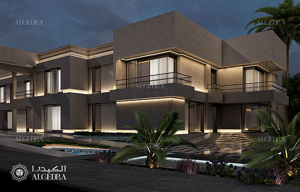 Luxury villa exterior light design