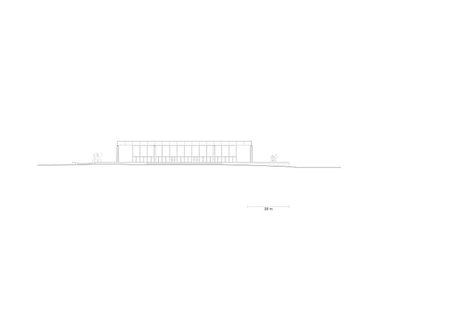 East elevation (Original scale 1:750) © David Chipperfield Architects for Bundesamt für Bauwesen und Raumordnung