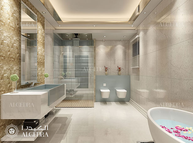 Bathroom design of small villa in Bahrain